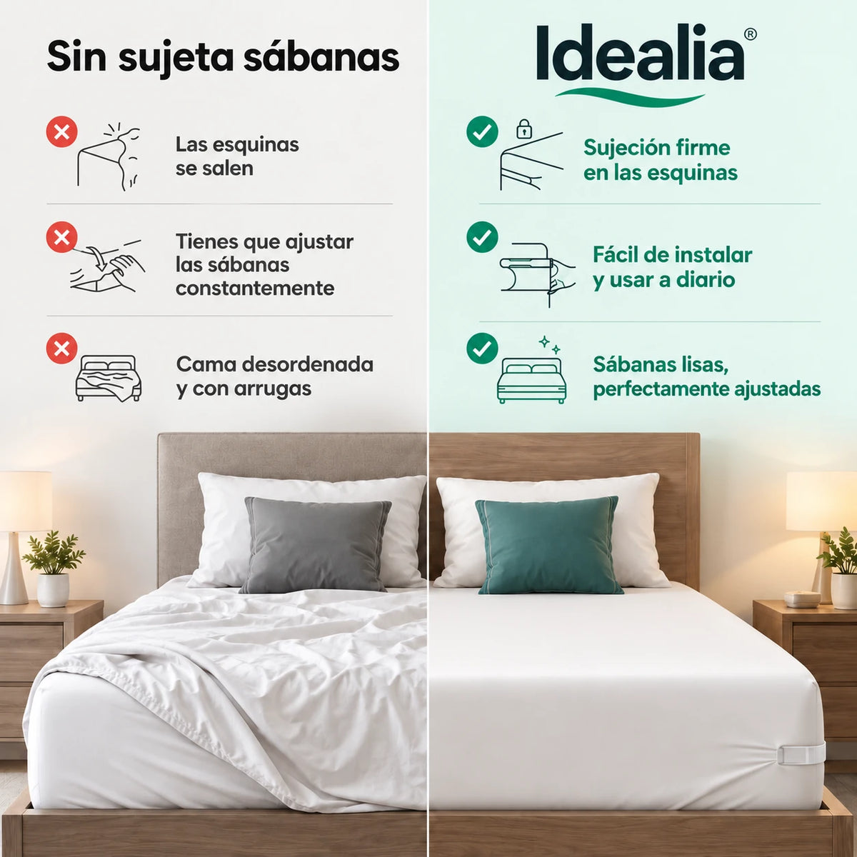 Sujeta Sábanas Antideslizante